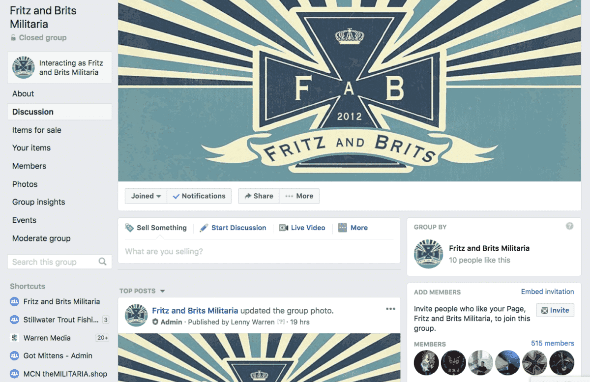 Fritz and Brits Militaria Facebook